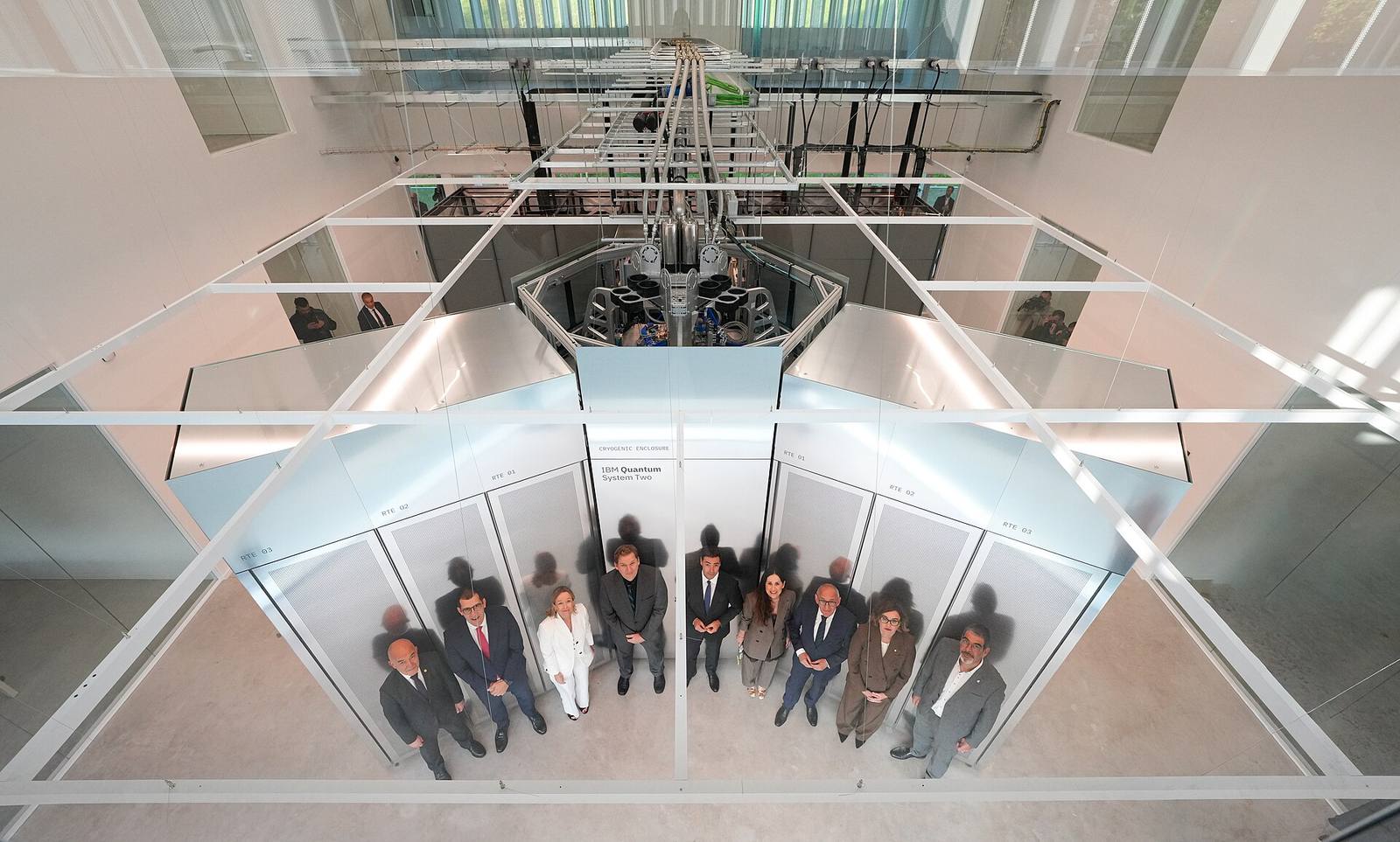An IBM Quantum System Two seen from above
