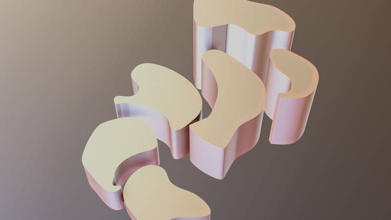 Soft abstract forms on a grey background